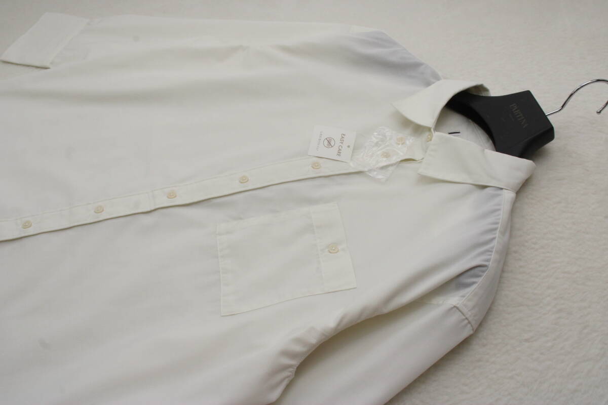 5724 新品 EASY CARE 長袖シャツ オフホワイトＭ～Ｌサイズ_画像2