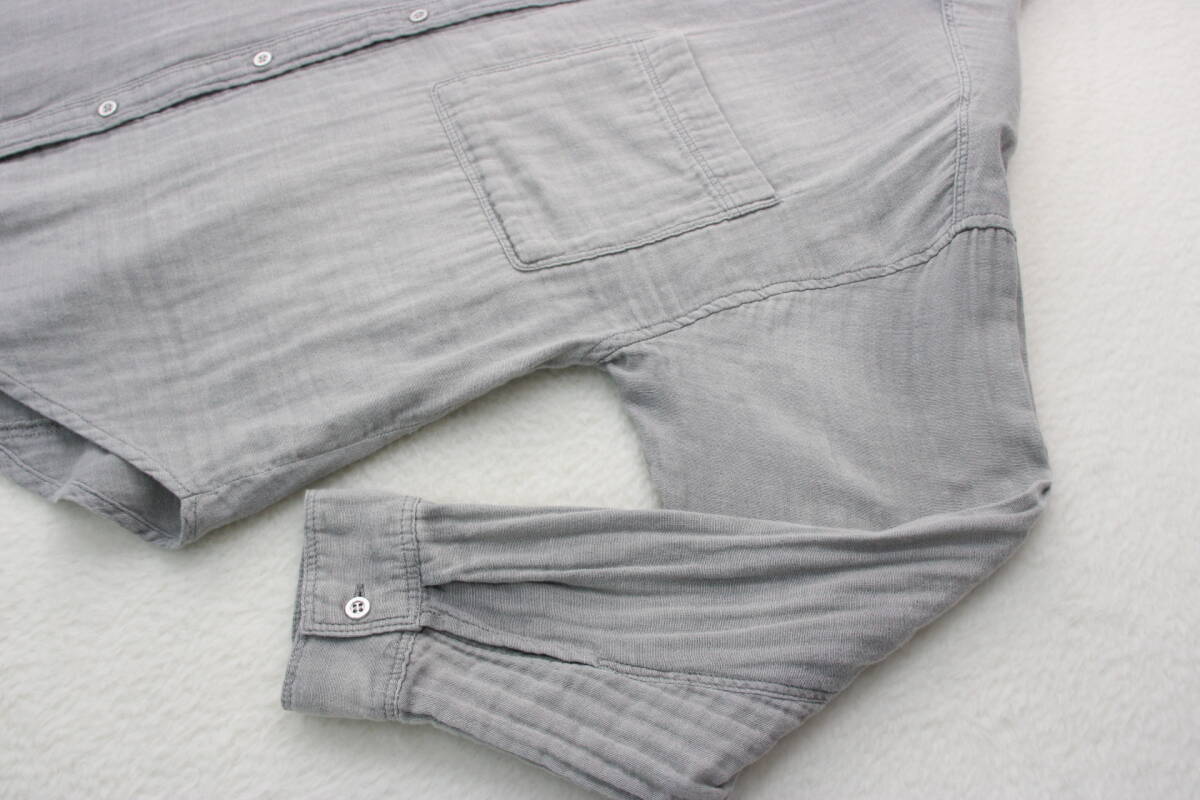 4961 新品 長袖ガーゼ調シャツ グレーFサイズ 定価¥9,000+税_画像4