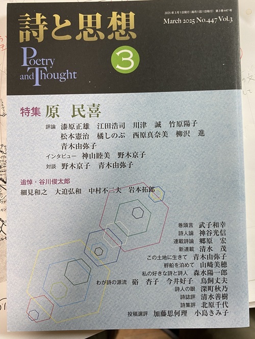 「詩と思想」2025年3月　特集・原民喜_画像1