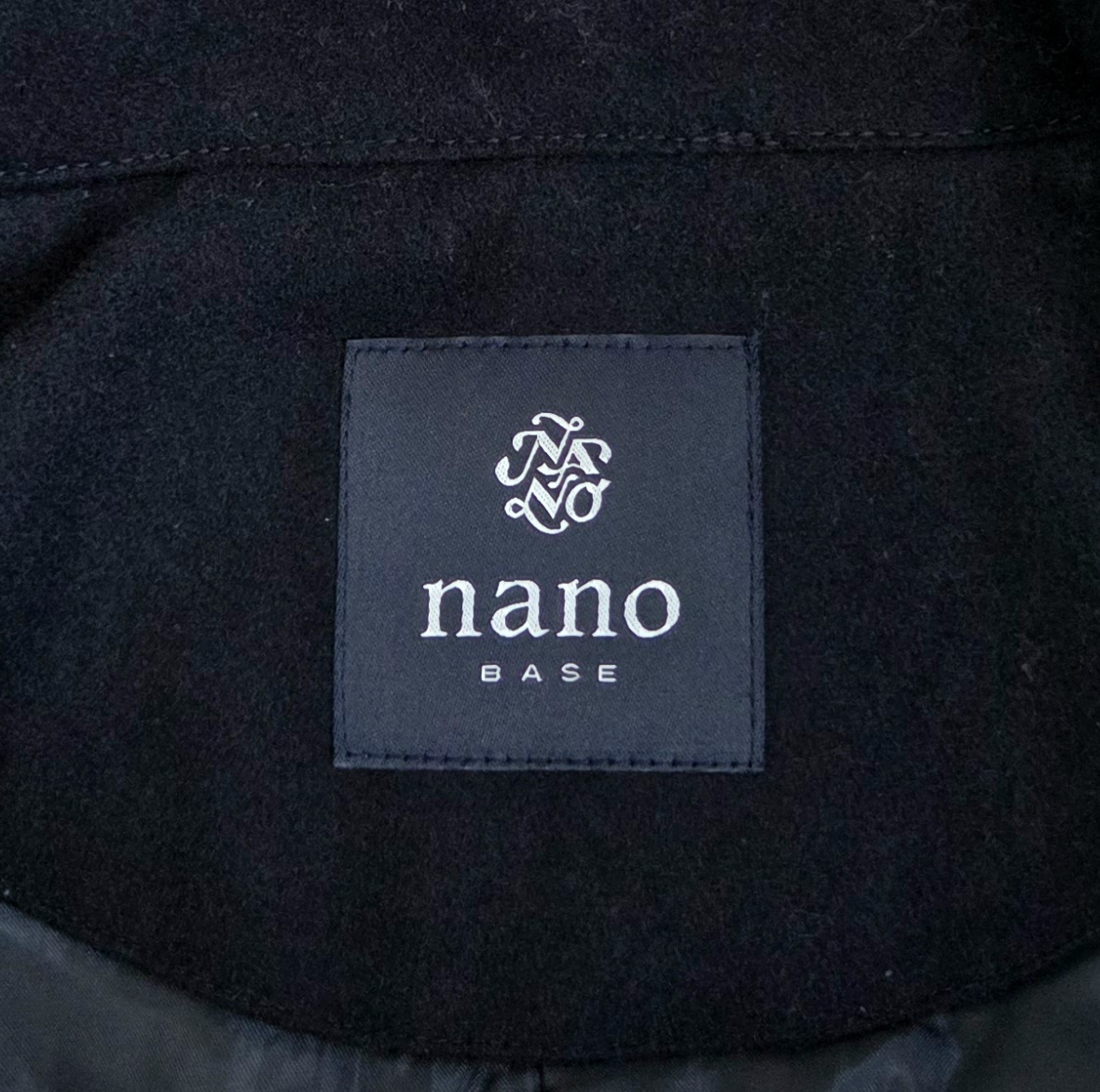 ナノベース×サーモライト THERMOLITE×nanoBASE nanouniverse ピーコート Pコート アウター メルトンウール 中綿 くるみボタン 濃紺 L_画像6