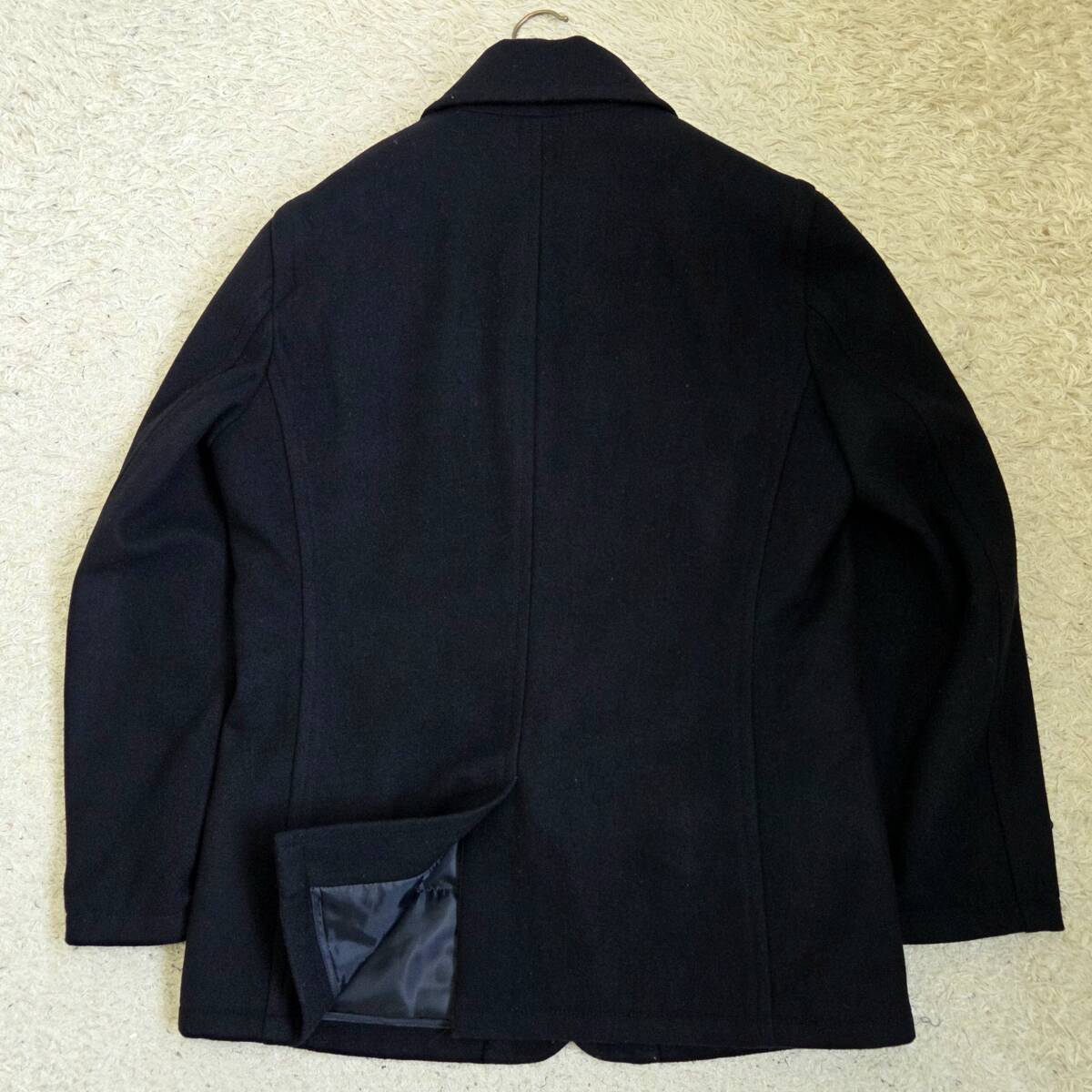 ナノベース×サーモライト THERMOLITE×nanoBASE nanouniverse ピーコート Pコート アウター メルトンウール 中綿 くるみボタン 濃紺 L_画像9