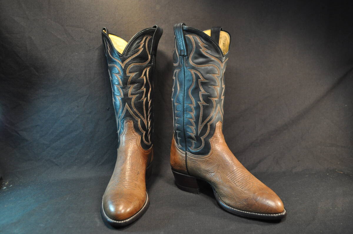 新品　デッドストック　廃盤　トニーラマ　ウエスタンブーツ　茶　雄牛革　8.5D　_画像1