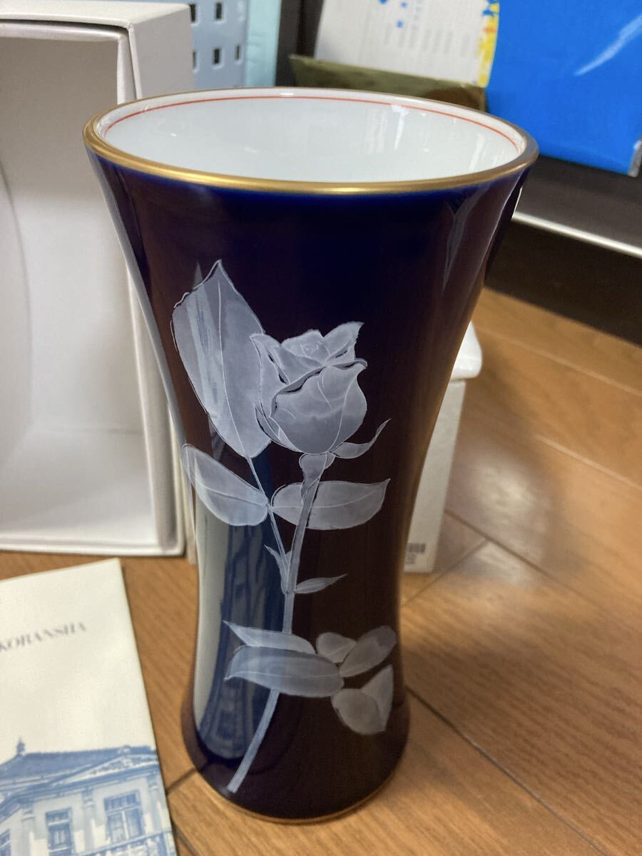 香蘭社　ルリローズガーデン　花瓶_画像3