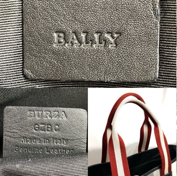 【極美品 希少】BALLY バリー トートバッグ ショルダー 肩掛け Bロゴ トレスポ A4可 大容量 キャンバス レザー メンズ ビジネス ブラック_画像2