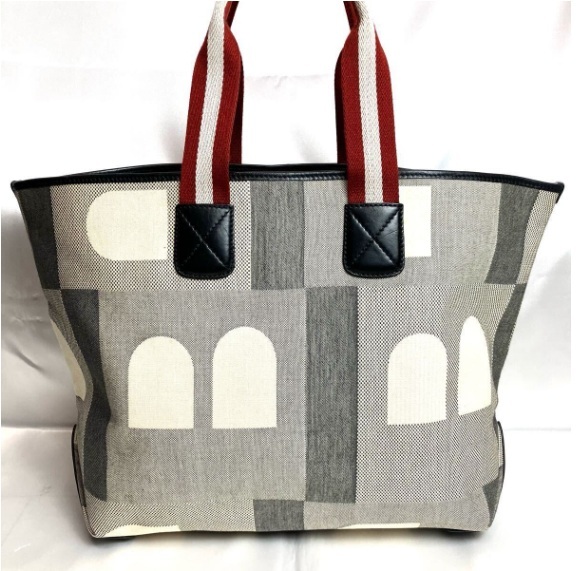 【極美品 希少】BALLY バリー トートバッグ ショルダー 肩掛け Bロゴ トレスポ A4可 大容量 キャンバス レザー メンズ ビジネス ブラック_画像3