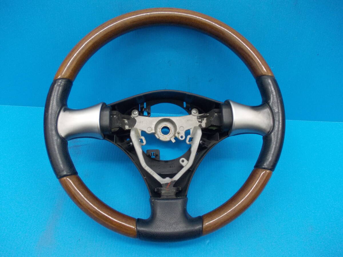 ■中古■L650S/ミラ・ジーノ　ダイハツ純正　MOMO/モモ　木目/ウッド　レザーハンドル/ステアリングホール　シフトノブ付き_画像4