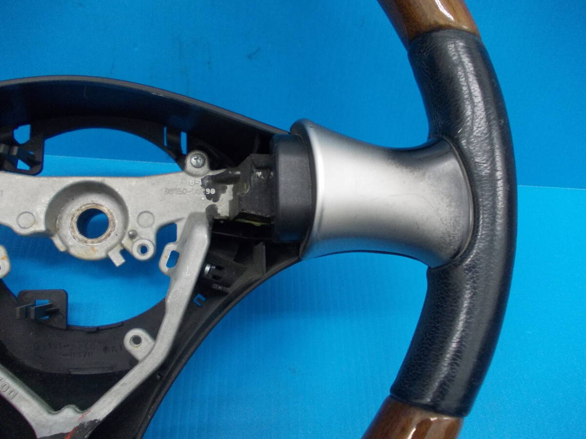 ■中古■L650S/ミラ・ジーノ　ダイハツ純正　MOMO/モモ　木目/ウッド　レザーハンドル/ステアリングホール　シフトノブ付き_画像6