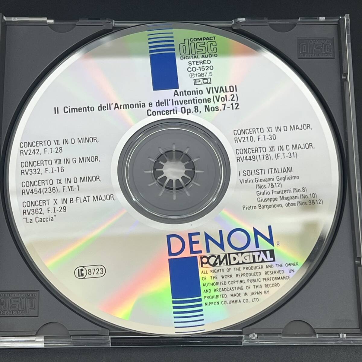 ヴィヴァルディ 和声と創意への試み 作品8より No.7-12 / イタリア合奏団 / DENON クラシック CD アルバム 帯 33CO1520_画像5