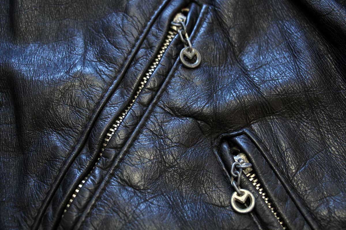 ★70s AMF Harley-Davidson ハーレー ダビッドソン キルティングライナー ダブルライダース レザージャケット 黒 50R★ビンテージ_画像7