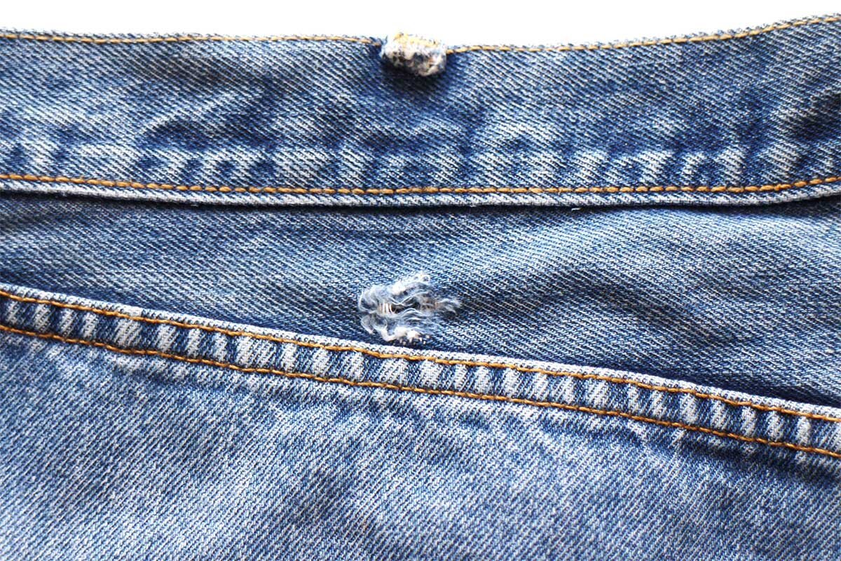 ★メキシコ製 Levi'sリーバイス 501 ダメージ デニムパンツ W38 L32★SDP3711 ジーンズ ストレート ヒゲ クラッシュ ボロ ビッグサイズ_画像8