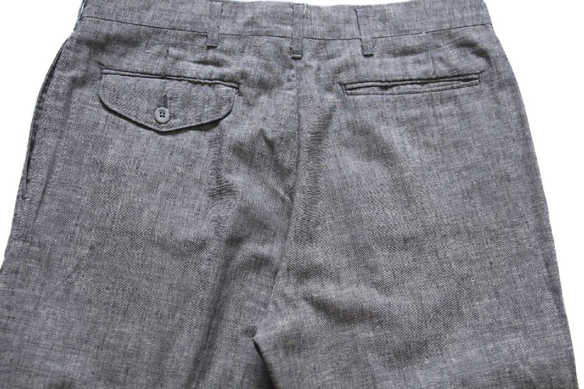 ★80s GALLERY BY HAGGAR ツータック スラックス パンツ 杢グレー W32★オールド ビンテージ カスリ 絣 トラウザーズ ストレート ワイド_画像5