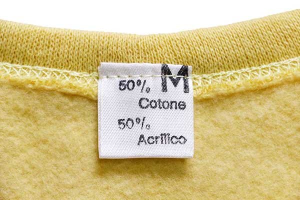 デッドストック★90s イタリア製 PIERRE CARDINピエールカルダン SOUTH PACIFIC ヘンリーネック スウェット カットソー 薄黄★ユーロ_画像5