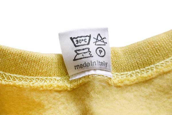 デッドストック★90s イタリア製 PIERRE CARDINピエールカルダン SOUTH PACIFIC ヘンリーネック スウェット カットソー 薄黄★ユーロ_画像6