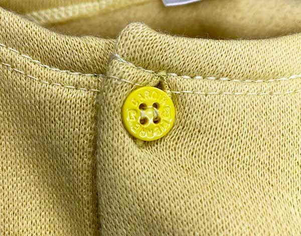 デッドストック★90s イタリア製 PIERRE CARDINピエールカルダン SOUTH PACIFIC ヘンリーネック スウェット カットソー 薄黄★ユーロ_画像4