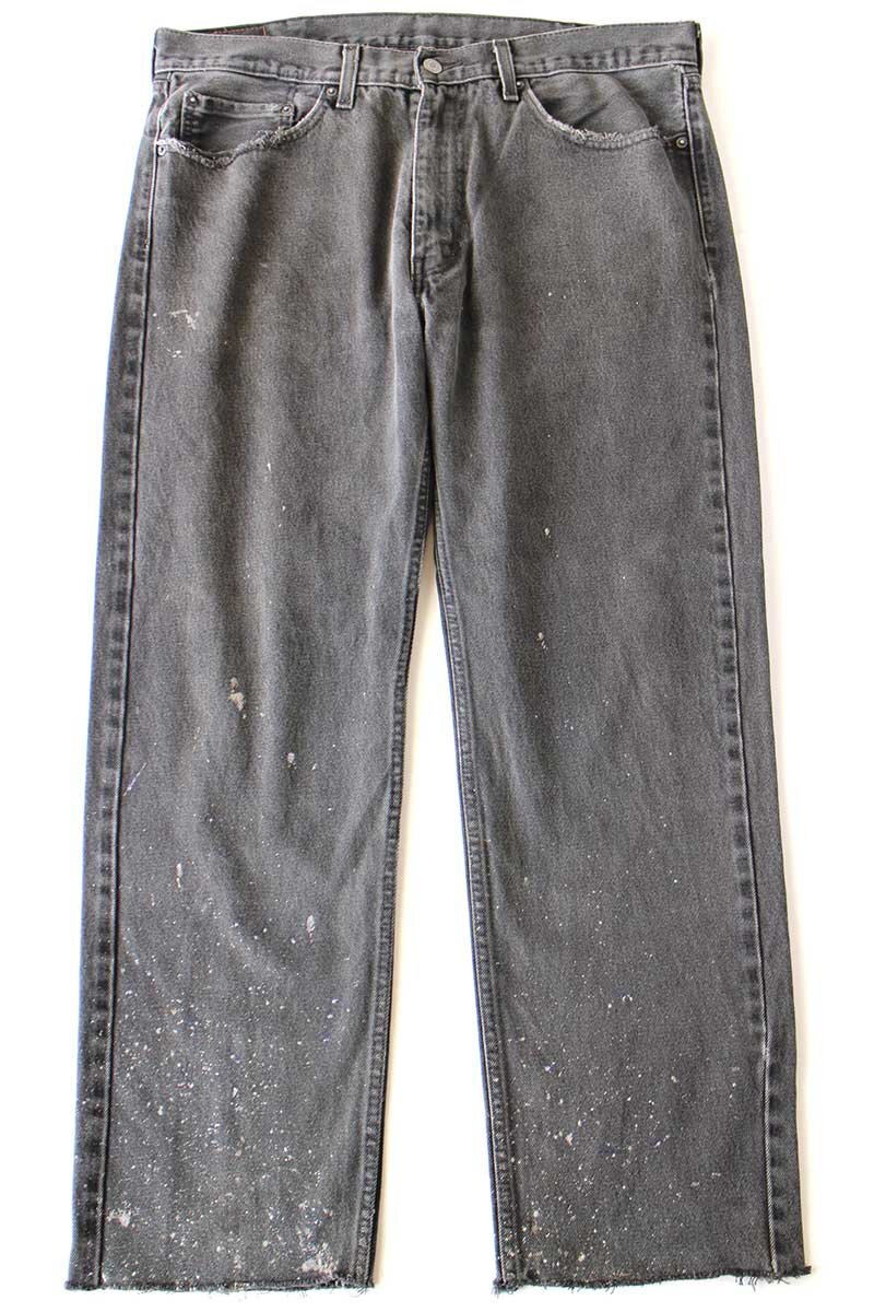 ★Levi'sリーバイス 505 ブリーチ&カットオフ ブラック デニムパンツ フェード W38★SDP3749 ジーンズ ストレート ボロ ビッグサイズ_画像2