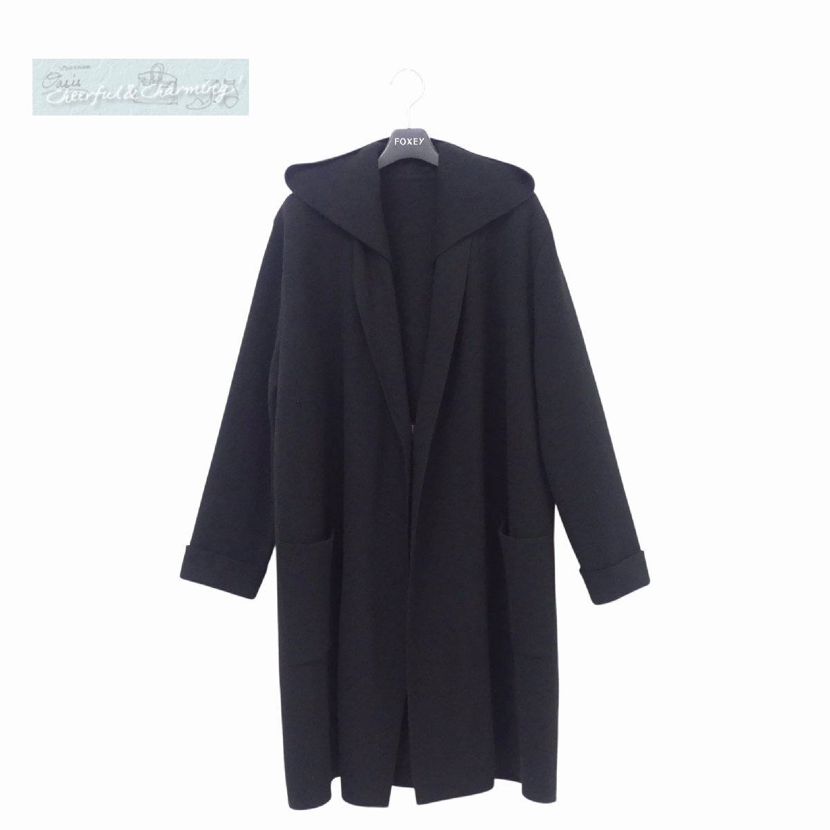 FOXEY ニットカーディガン ハーフムーン F ブラック カシミヤ ニットコート '22年商品 42966