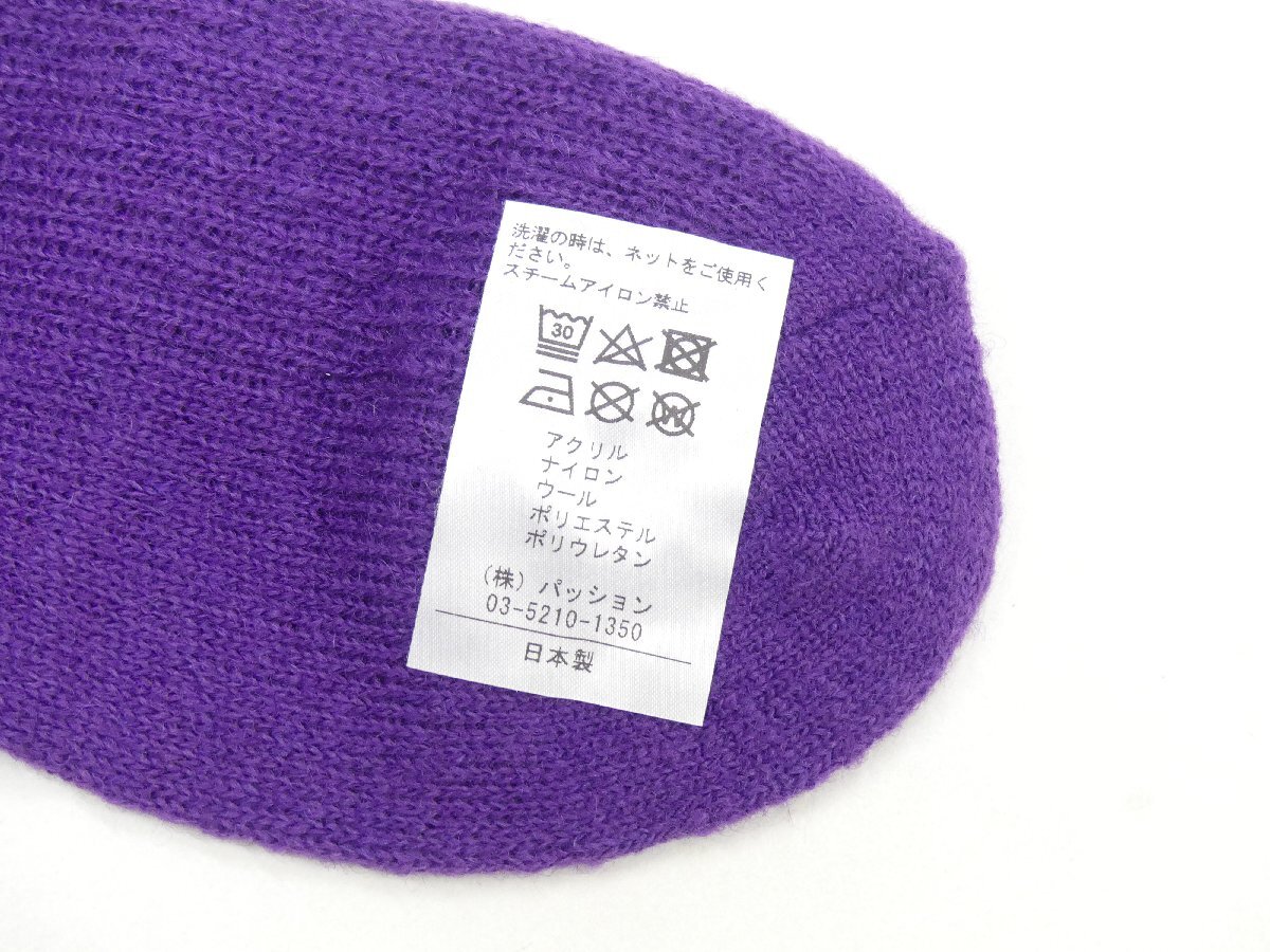 未使用 FAKUI ファクイ アシンメトリーカラーブロックソックス 22~24cm パープル