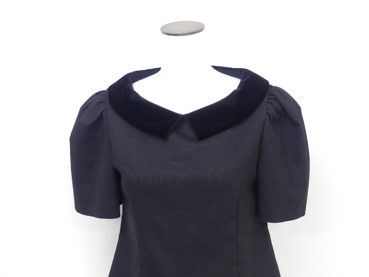 Velour Noir by FOXEY NEWYORK トップ デューン 38 ブラック ポリエステルBLEND ベロア襟 '24年商品 44205_画像2
