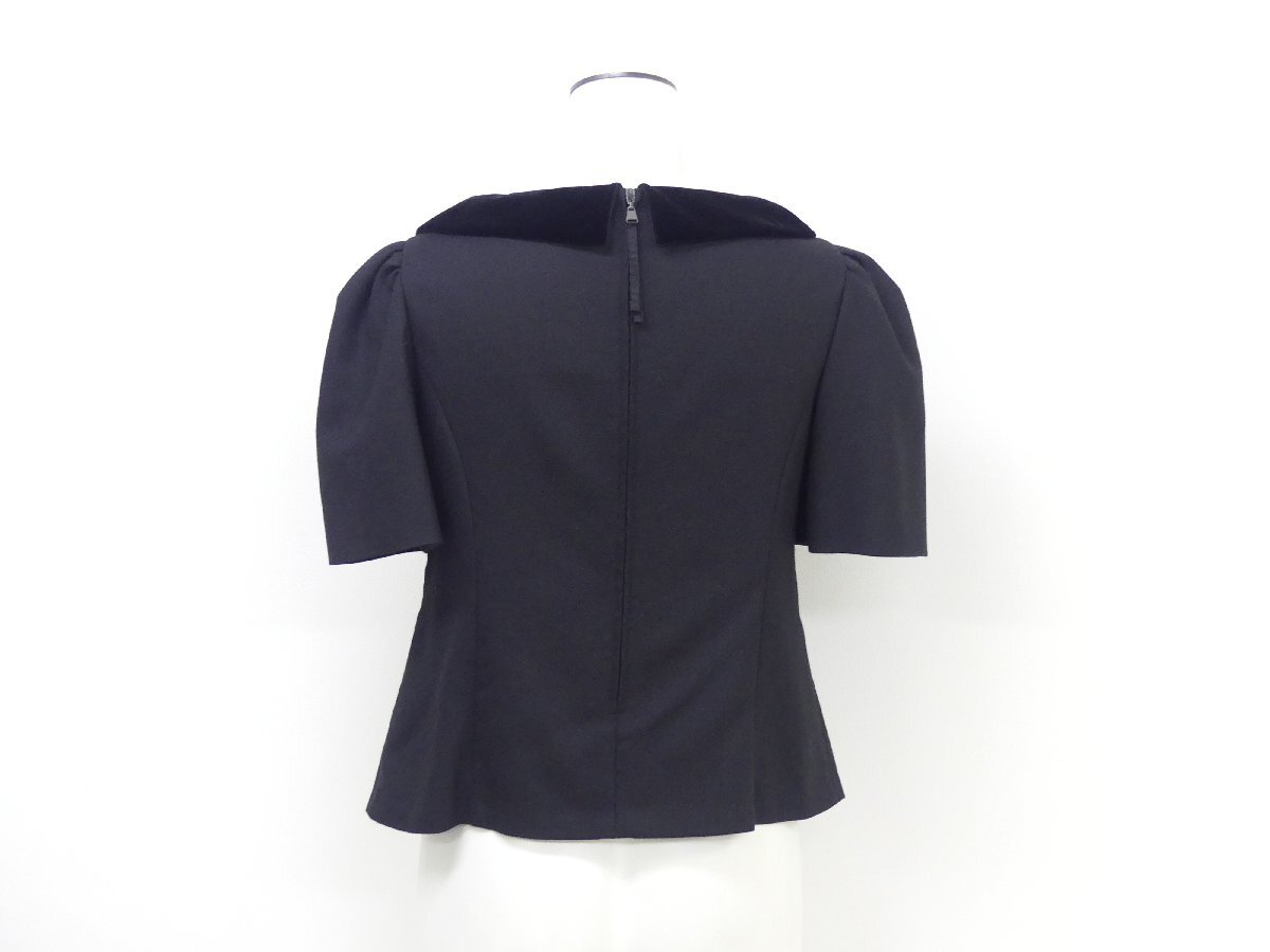 Velour Noir by FOXEY NEWYORK トップ デューン 38 ブラック ポリエステルBLEND ベロア襟 '24年商品 44205_画像4