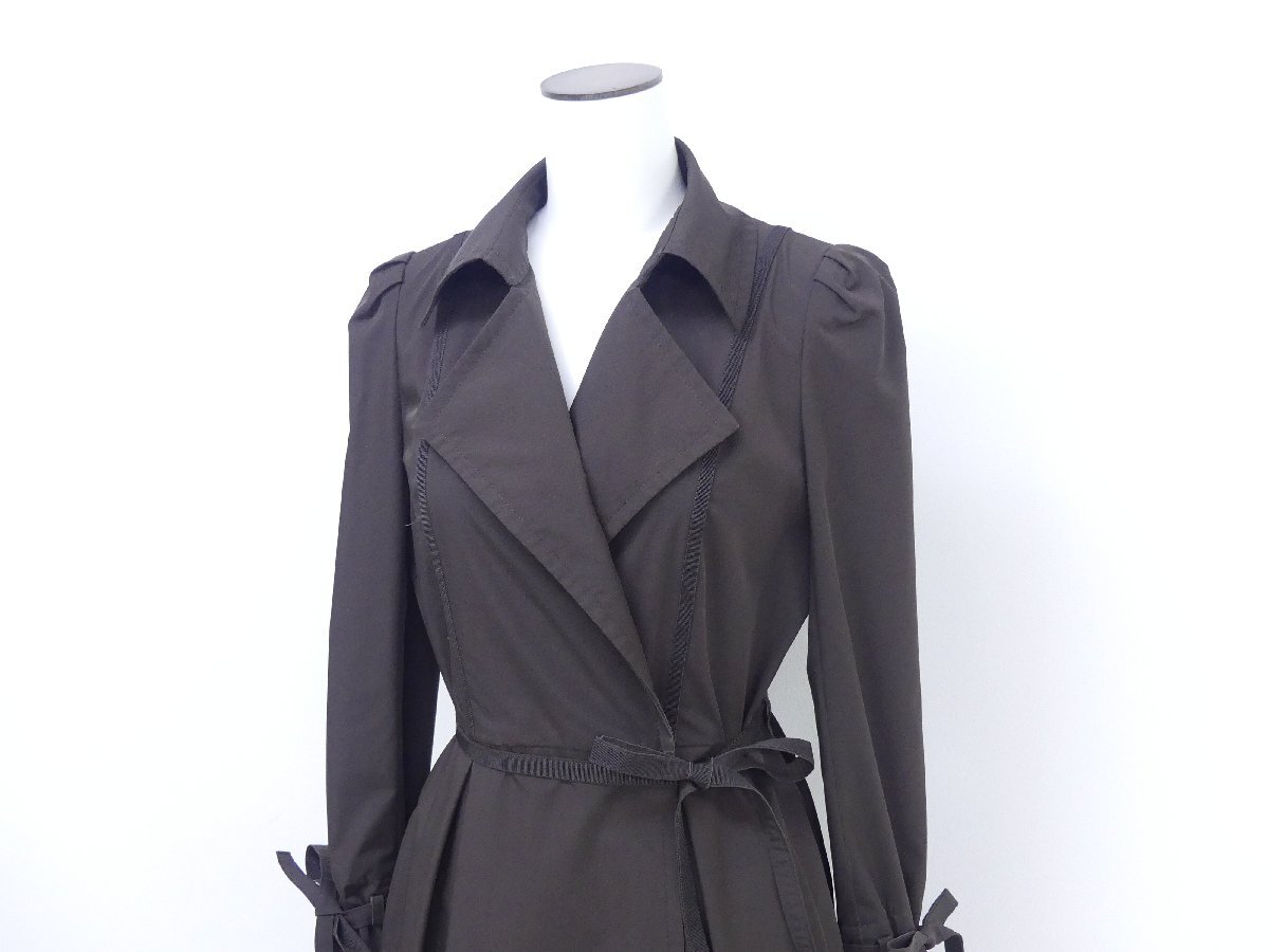 FOXEY NEWYORK ストレッチタフタコート 40 ダークブラウン 25449 B＋＋_画像2