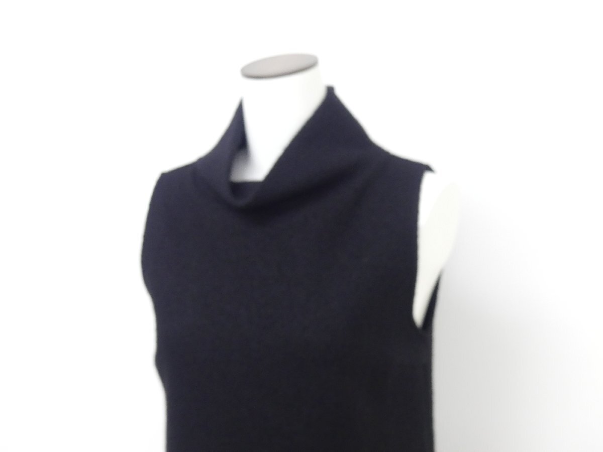 agnes b. ウールワンピース 1 ブラック モックネック ハイネック_画像2