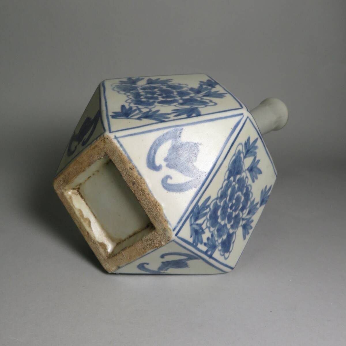 【李朝/高麗 特集出品】李朝染付福寿文面取鶴首瓶 朝鮮古陶磁器/李朝時代 朝鮮美術lot:0102007_画像7