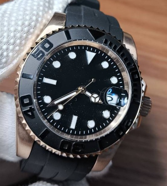 RG NO LOGO ノーロゴ ヨットマスター オマージュ 自動巻き 機械式 NH35 NH35A セラミック サファイア ステンレス ダイバー MOD カスタム_画像9