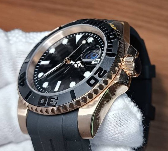 RG NO LOGO ノーロゴ ヨットマスター オマージュ 自動巻き 機械式 NH35 NH35A セラミック サファイア ステンレス ダイバー MOD カスタム_画像4