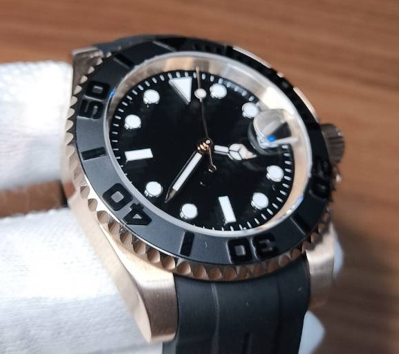 RG NO LOGO ノーロゴ ヨットマスター オマージュ 自動巻き 機械式 NH35 NH35A セラミック サファイア ステンレス ダイバー MOD カスタム_画像3