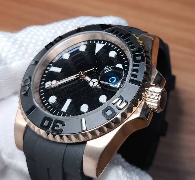 RG NO LOGO ノーロゴ ヨットマスター オマージュ 自動巻き 機械式 NH35 NH35A セラミック サファイア ステンレス ダイバー MOD カスタム_画像10