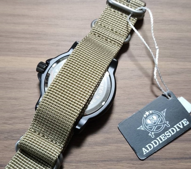黒緑nato addiesdive ミリタリーウォッチ ルミノックス LUMINOX オマージュ クォーツ タフネス サバゲー 特殊部隊 ネイビーシールズ_画像3