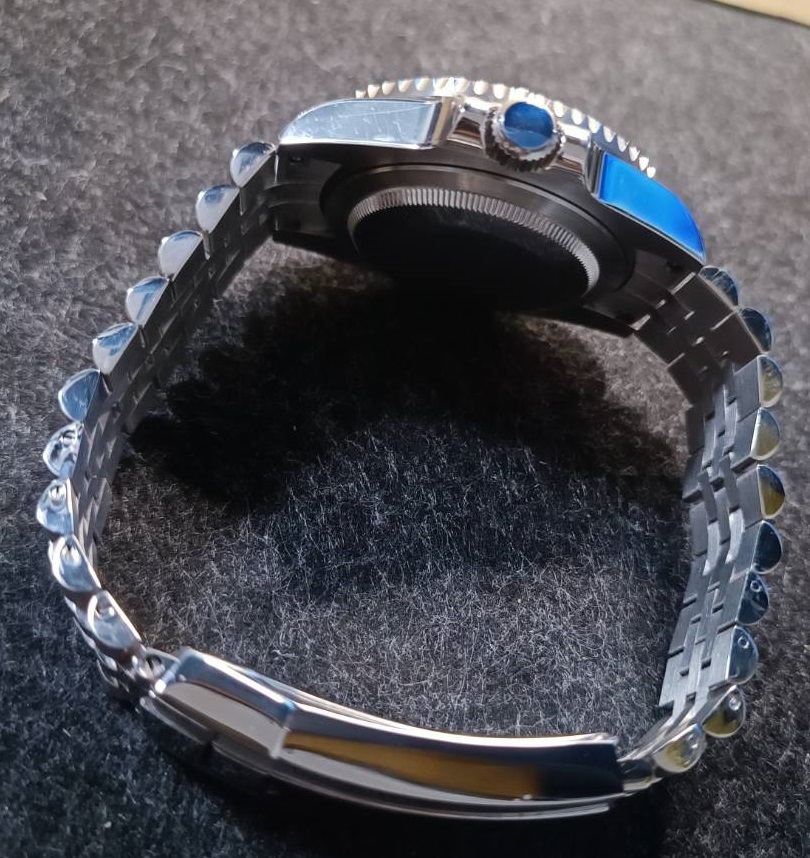 NO LOGO ノーロゴ ヨットマスター オマージュ SEIKO NH35A 自動巻き 機械式 セラミック サファイア MOD 銀_画像5