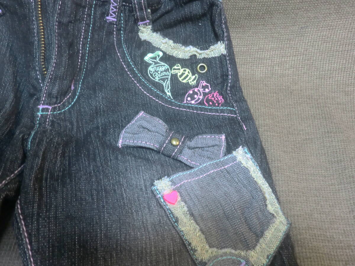 メゾピアノ　デニムパンツ 120 ミミちゃん アジャスター付き_画像4
