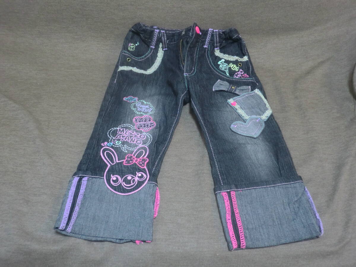メゾピアノ　デニムパンツ 120 ミミちゃん アジャスター付き_画像1