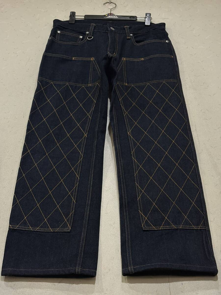 ※児島ジーンズ KOJIMA GENES ダブルニーデニムパンツ 濃紺 日本製 32 　　　　　 BJBE.AJ_画像1