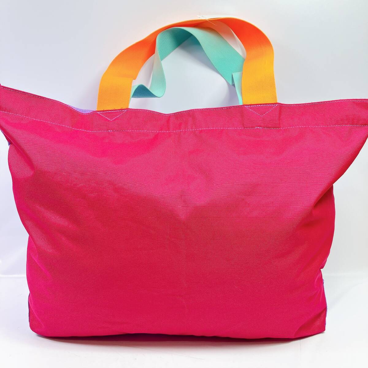 D1867◯ O‘NEILL オニール ハンドバッグ トートバッグ キャンバス 紫 パープル ライトブルー 水色 赤 レッド オレンジ レディース_画像2