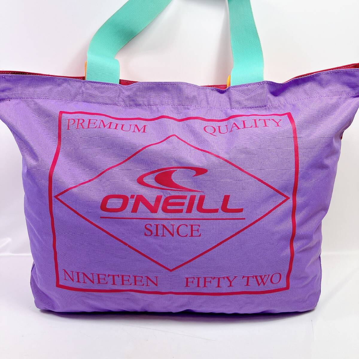 D1867◯ O‘NEILL オニール ハンドバッグ トートバッグ キャンバス 紫 パープル ライトブルー 水色 赤 レッド オレンジ レディース_画像1