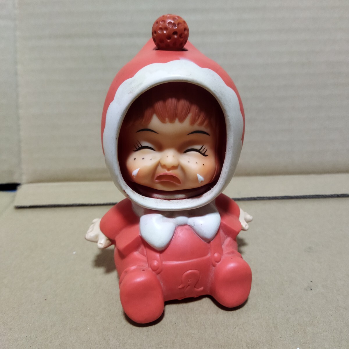 希少 レトロ 当時物 岩井産業 iwai 赤ちゃん ソフビ ベビー人形 1973年 全長約12cm_画像3