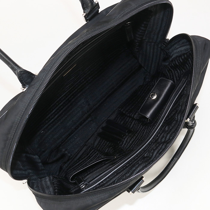 中古良品 PRADA プラダ ブリーフケース VA0702 ビジネスバッグ メンズ ブラック_画像3
