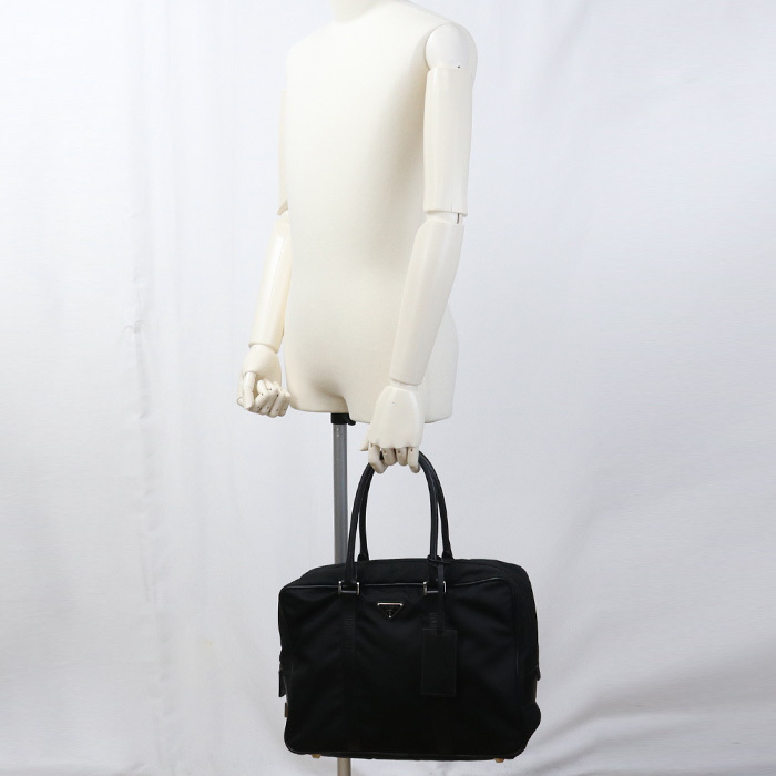 中古良品 PRADA プラダ ブリーフケース VA0702 ビジネスバッグ メンズ ブラック_画像9