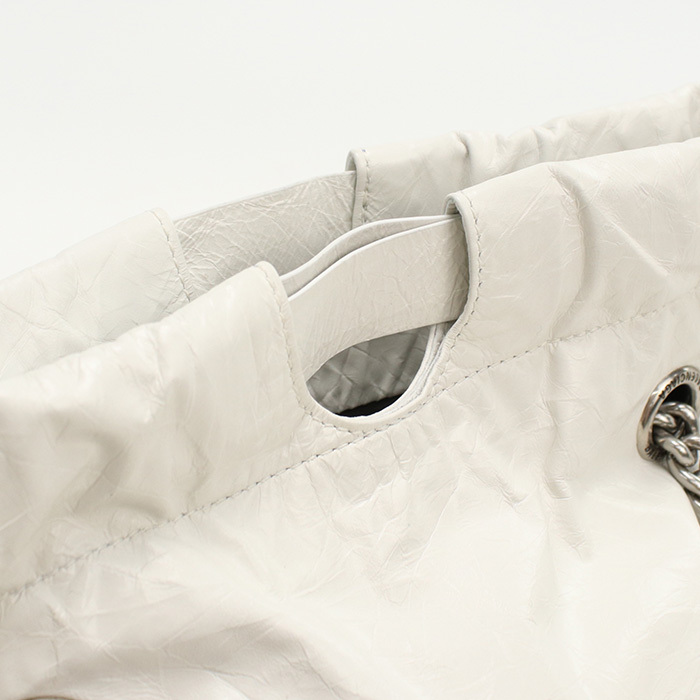 б/у хороший товар BALENCIAGA Balenciaga большая сумка 742942 маленький CRUSH женский белый