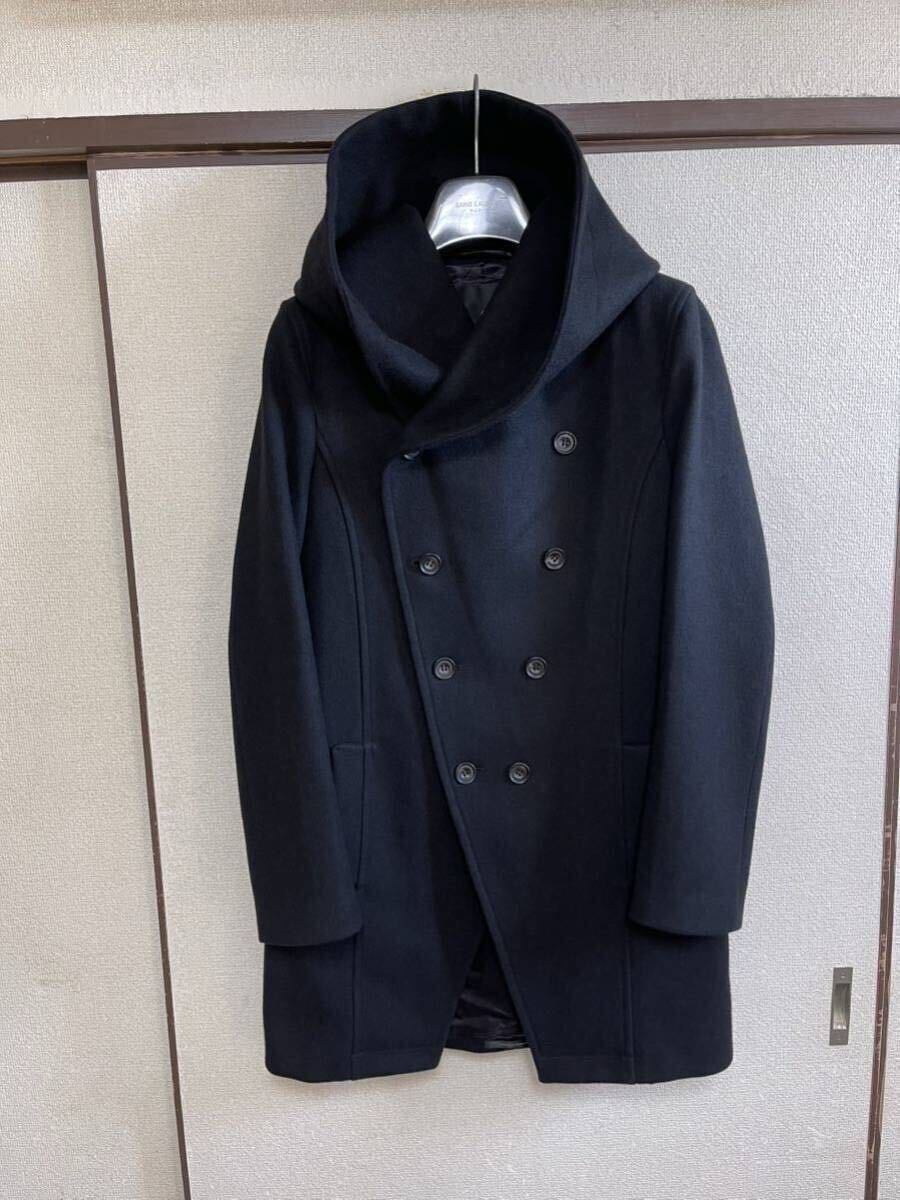【即決】【良品】 ATO アトウ MELTON HOODED COAT メルトンフーデッドコート BLACK 46 ブラック 黒色 即決早い者勝ち_画像1