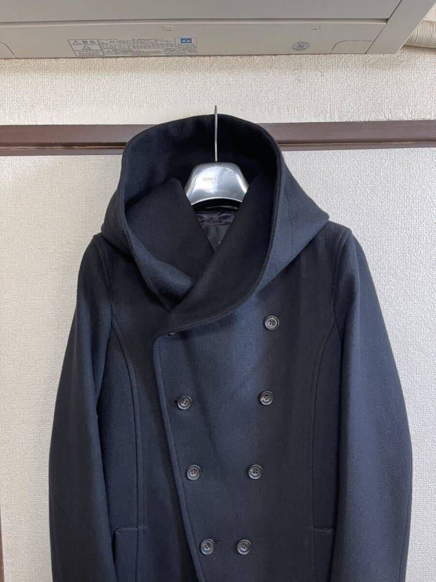 【即決】【良品】 ATO アトウ MELTON HOODED COAT メルトンフーデッドコート BLACK 46 ブラック 黒色 即決早い者勝ち_画像3
