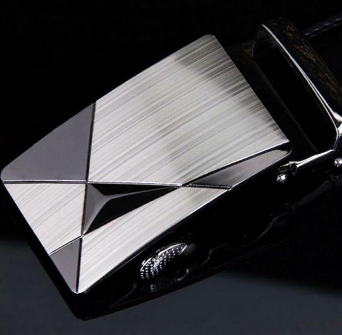 ベルト レザー メンズ レディース 黒 シルバー 幅3.5cm 高級感 小物 デザイン_画像3