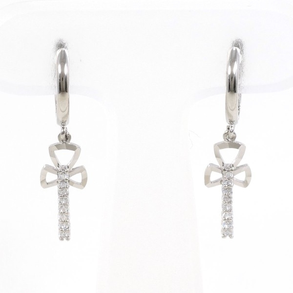 K14WG ピアス ジルコニア 総重量約1.4g 中古 美品 送料無料☆0202_画像1
