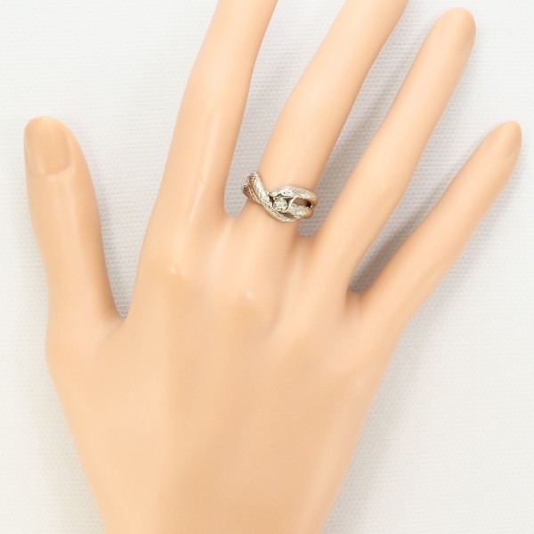 K10WG リング 指輪 8号 ダイヤ 総重量約2.6g 中古 美品 送料無料☆0315_画像3