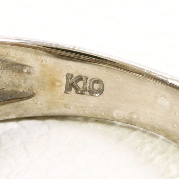 K10WG リング 指輪 8号 ダイヤ 総重量約2.6g 中古 美品 送料無料☆0315_画像6