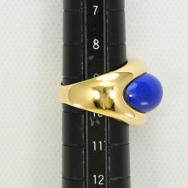 K18YG リング 指輪 9.5号 ラピスラズリ カード鑑別書 総重量約13.7g 中古 美品 送料無料☆0202_画像7