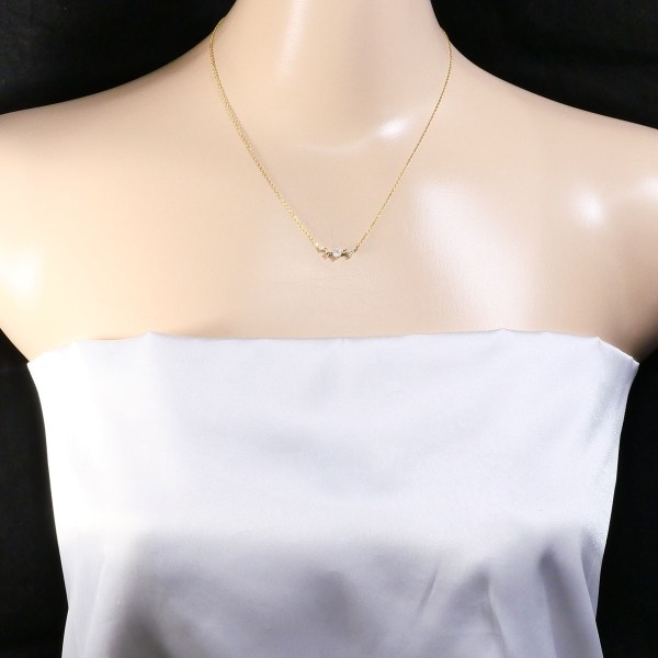 K10YG ネックレス ブルームーンストーン ダイヤ 総重量約1.0g 約41cm 中古 美品 送料無料☆0315_画像3