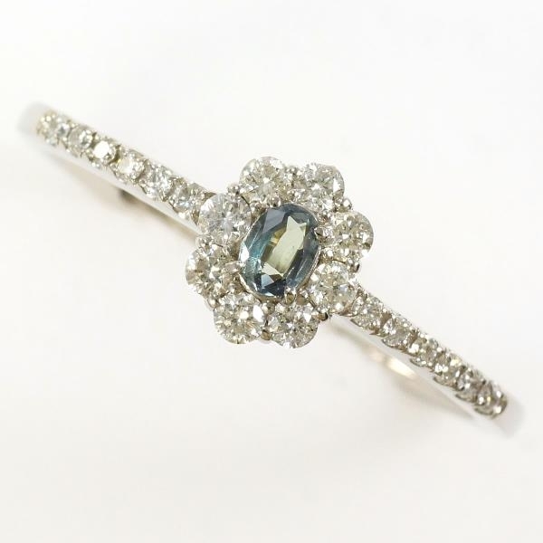 PT900 リング 指輪 13号 アレキサンドライト 0.07 ダイヤ 0.22 総重量約2.3g 中古 美品 送料無料☆0315_画像1